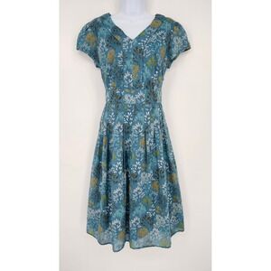 Seasalt Cornwall Villa Garden Cotton Dress Size 12 Pinup Twee Retro Modest